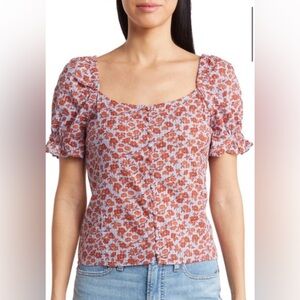 Kallie Button Front Smocked Top - Size 4